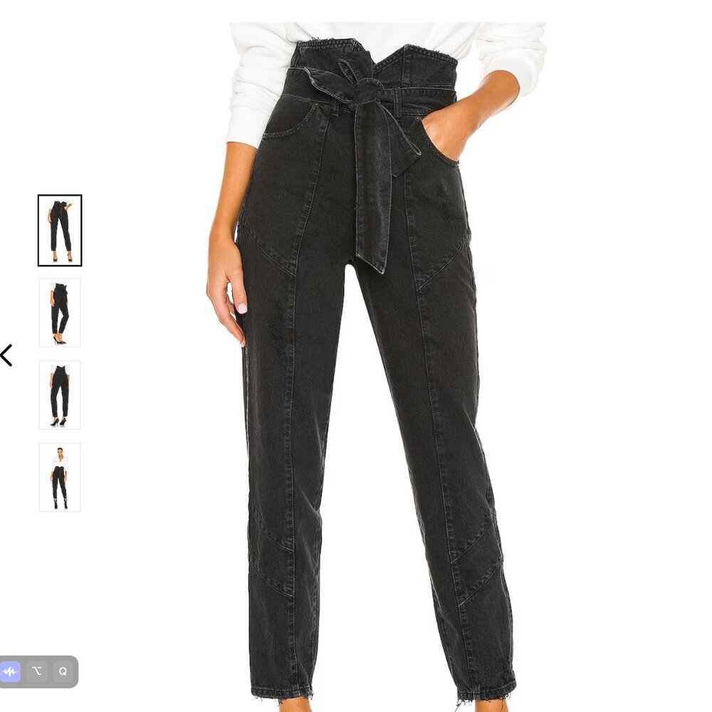 RETROFETE High Rise Tiana Belted Distressed Paperbag